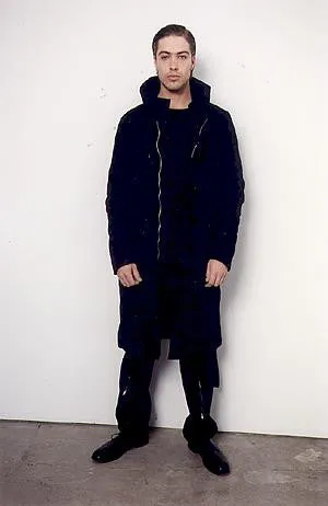 1999 Resinated Cotton Padded Biker Parka with Bondage Straps