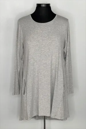 2AM Long Sleeve Tunic with Pockets - Light Grey