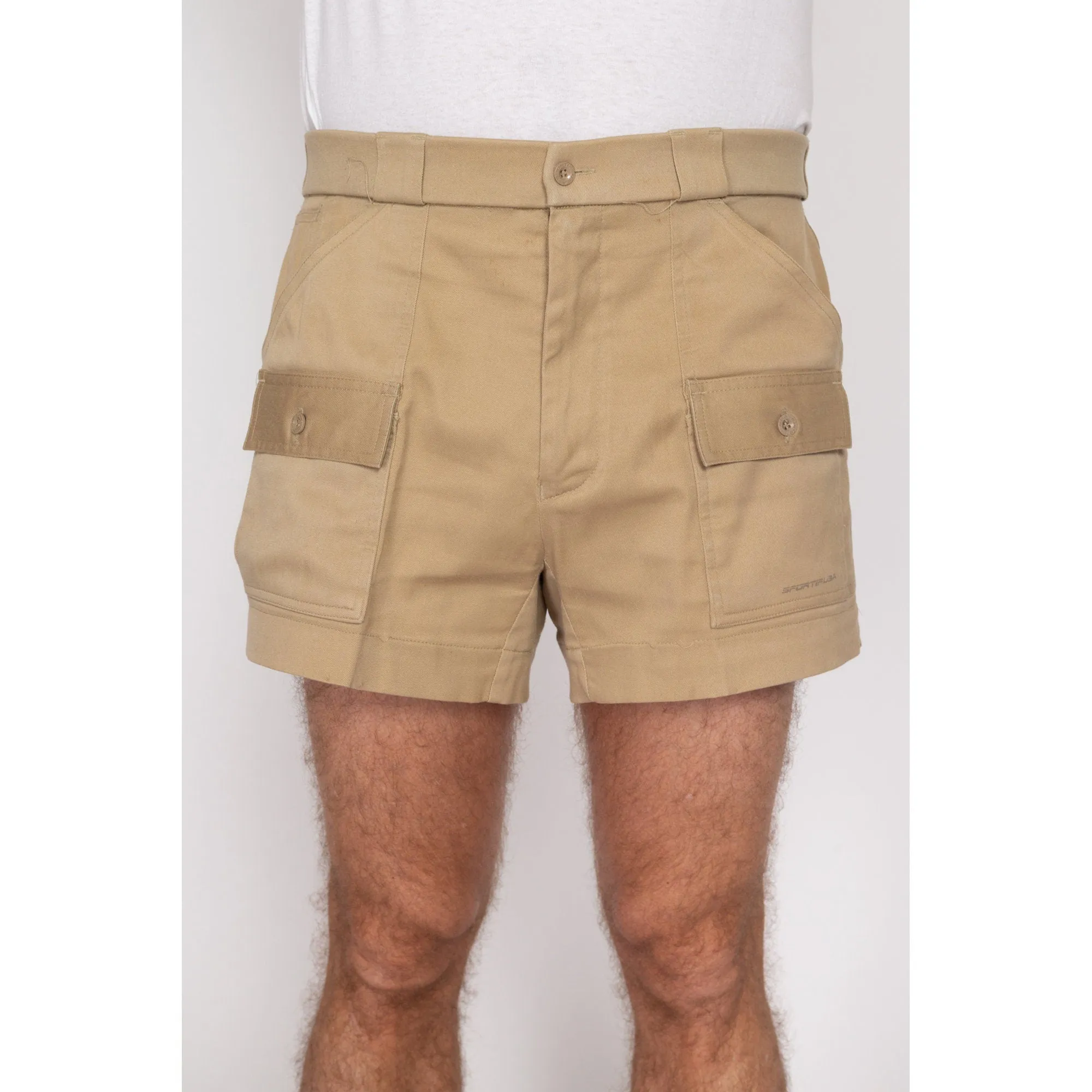 36" Waist 80s Sportif Khaki Cargo Shorts