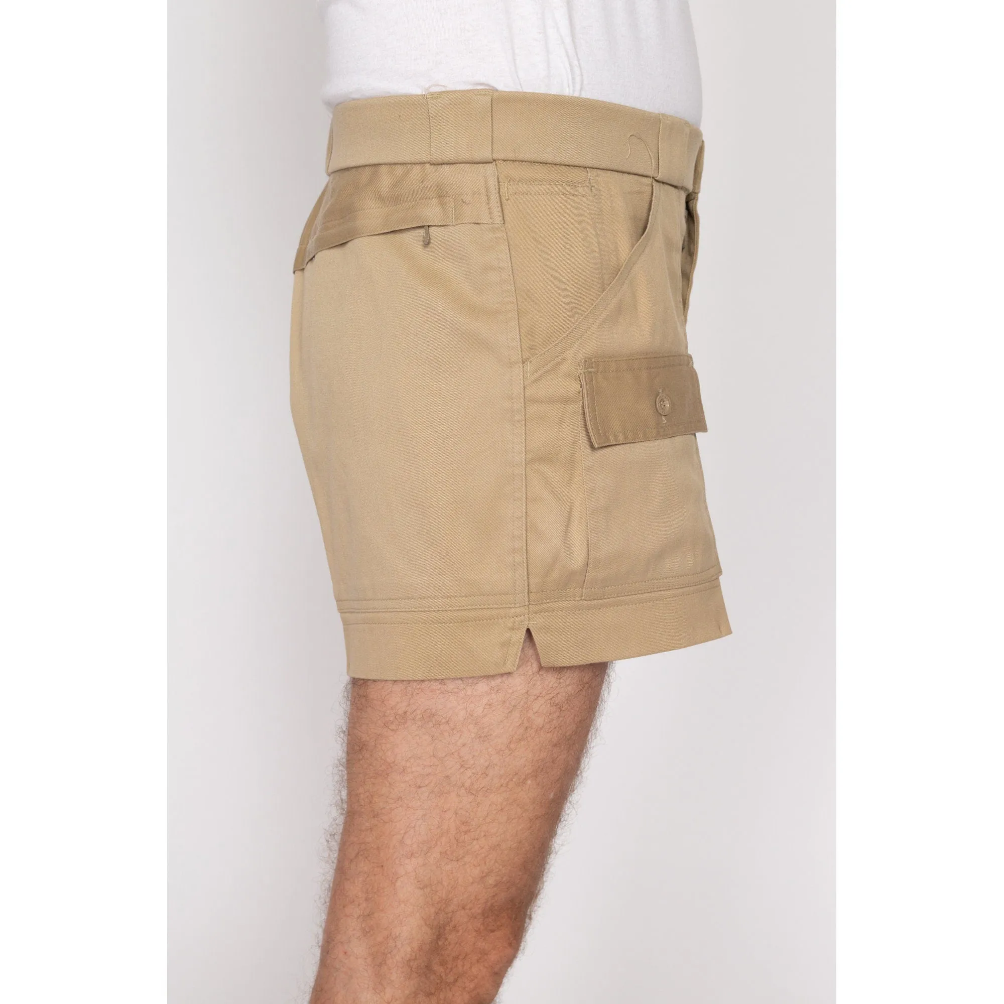 36" Waist 80s Sportif Khaki Cargo Shorts