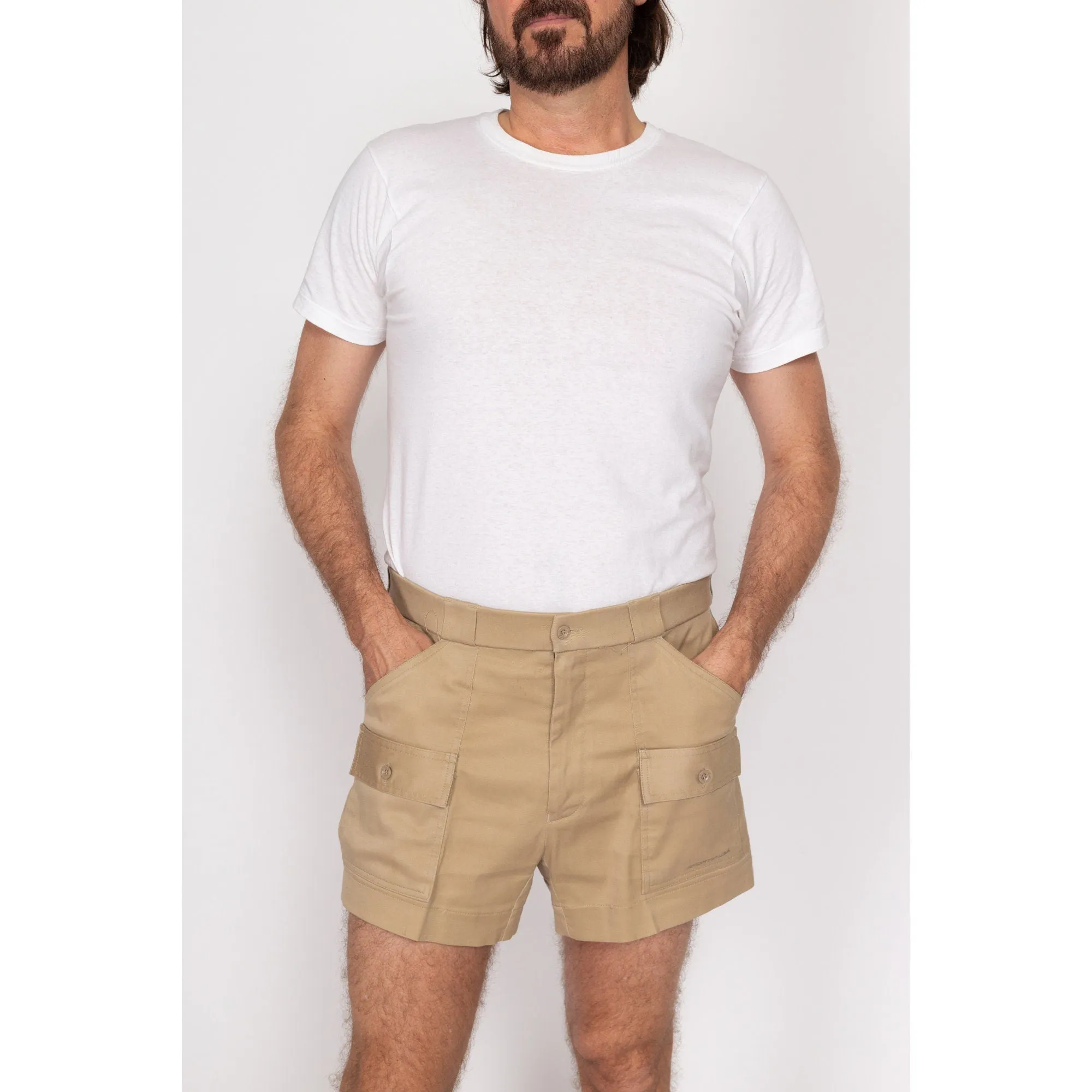 36" Waist 80s Sportif Khaki Cargo Shorts