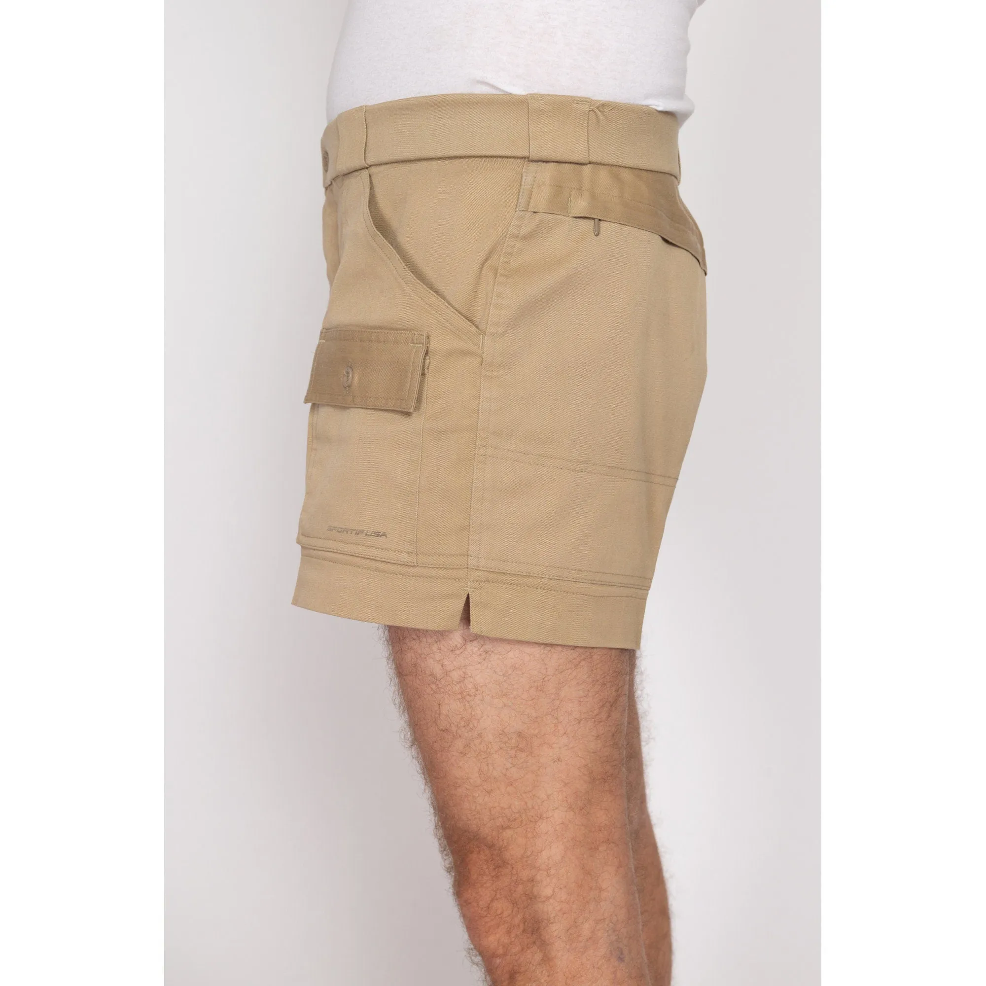 36" Waist 80s Sportif Khaki Cargo Shorts