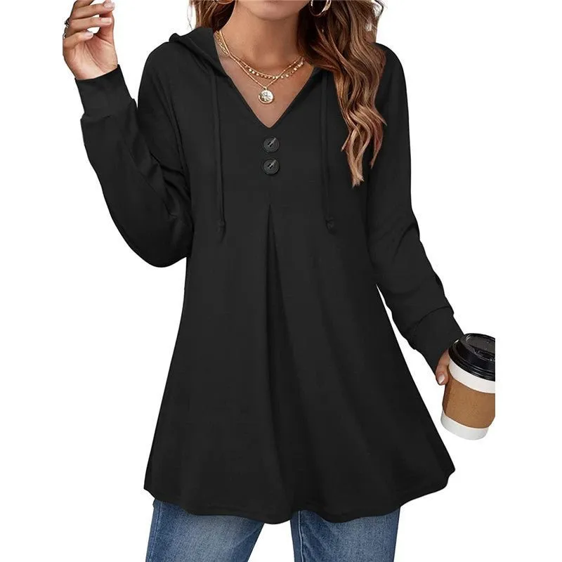 A-Line Tunic with V-neck and Buttons