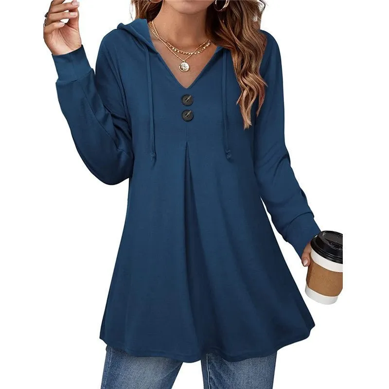 A-Line Tunic with V-neck and Buttons