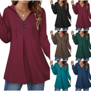 A-Line Tunic with V-neck and Buttons