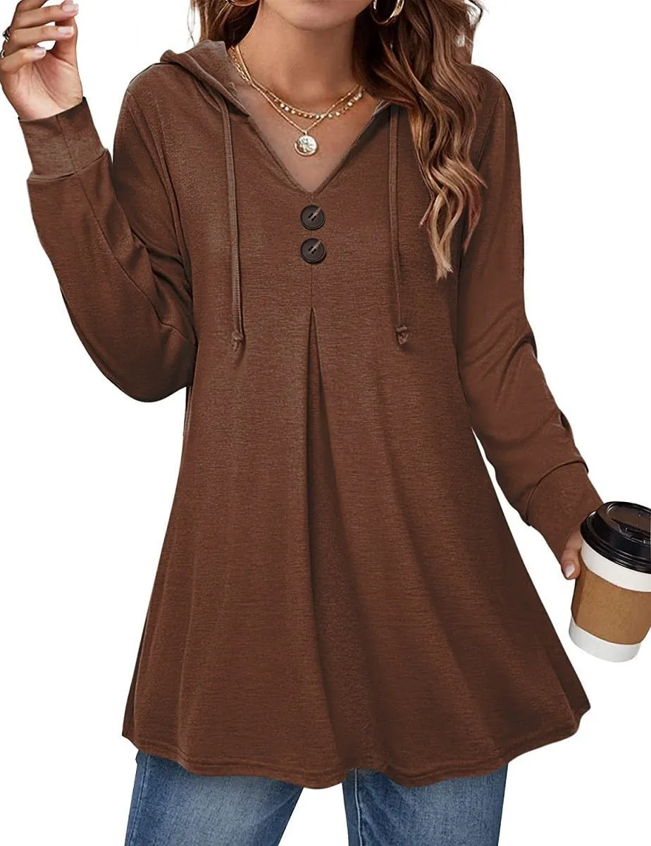 A-Line Tunic with V-neck and Buttons