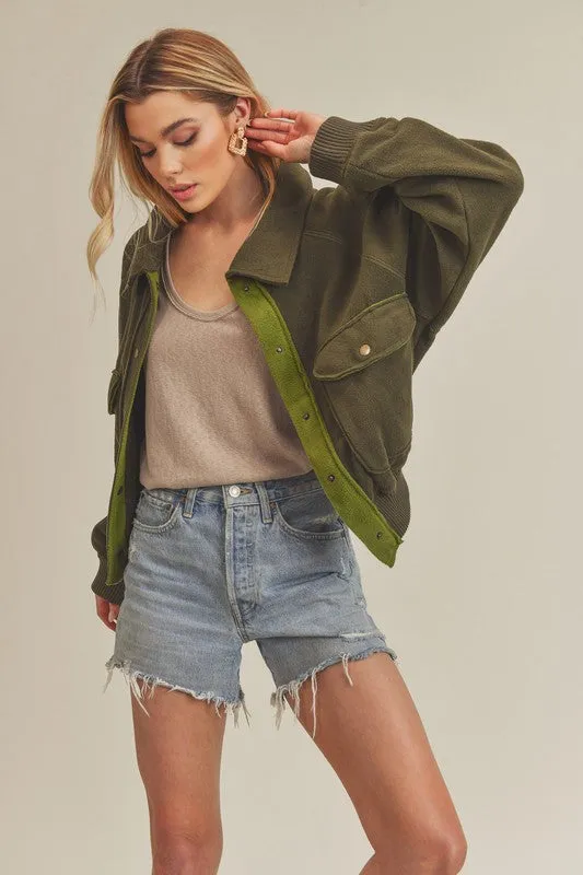 Aemi   Co So Cozy Oversized Bomber Jacket