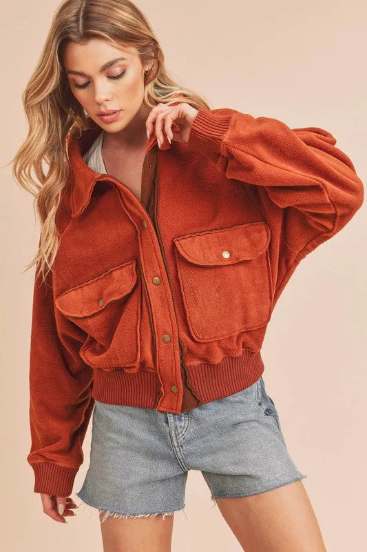 Aemi   Co So Cozy Oversized Bomber Jacket