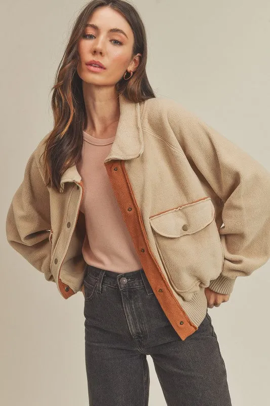 Aemi   Co So Cozy Oversized Bomber Jacket