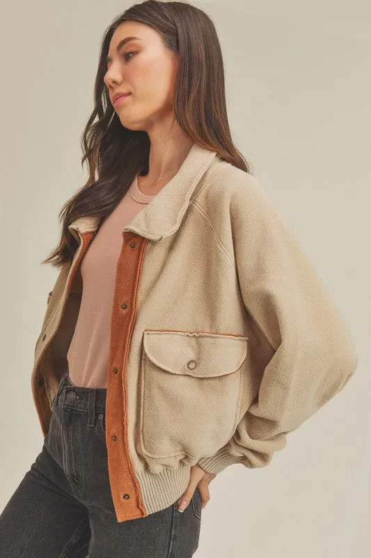 Aemi   Co So Cozy Oversized Bomber Jacket