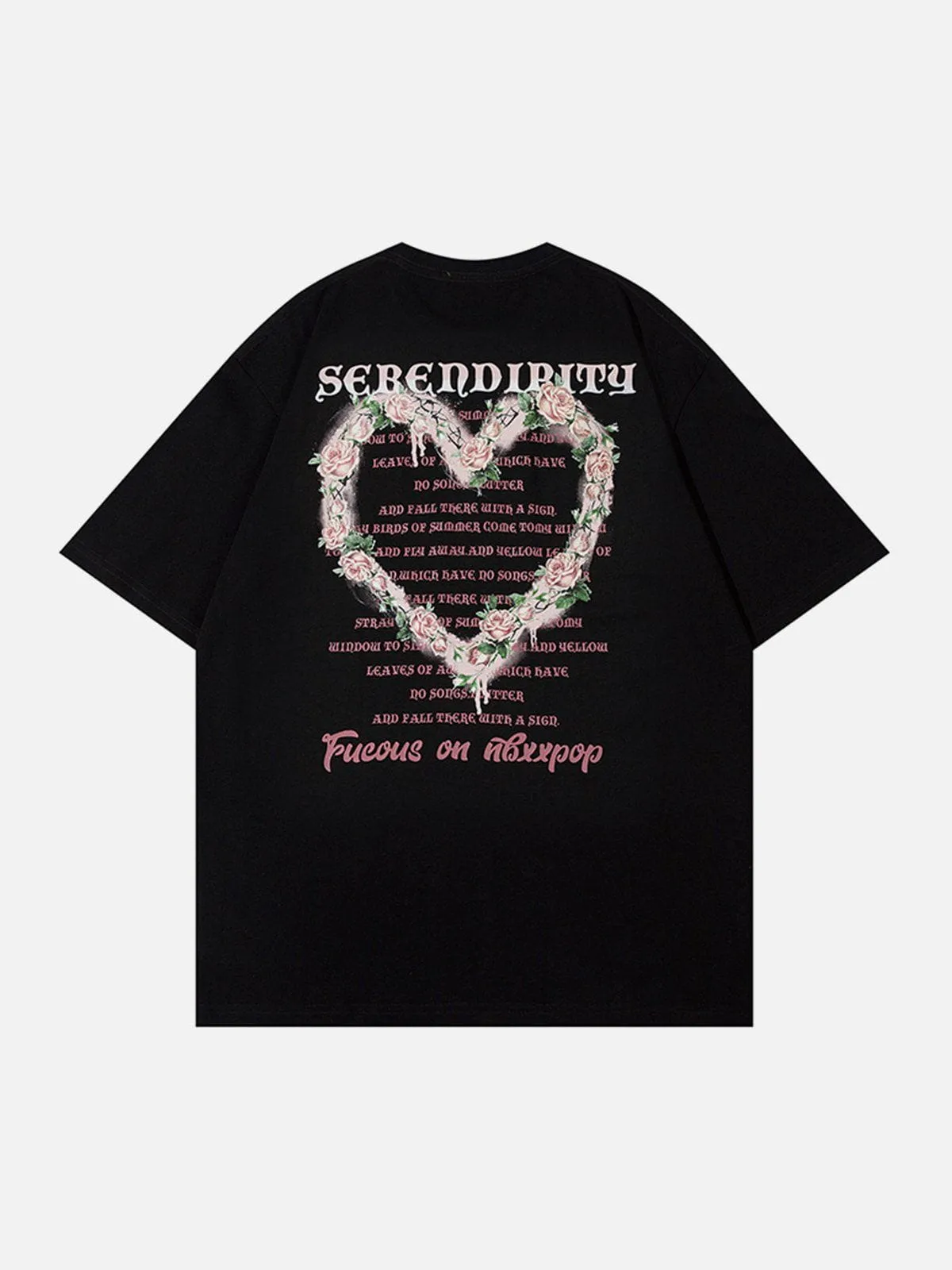 AlanBalen® - Floral Heart Letter Print Tee