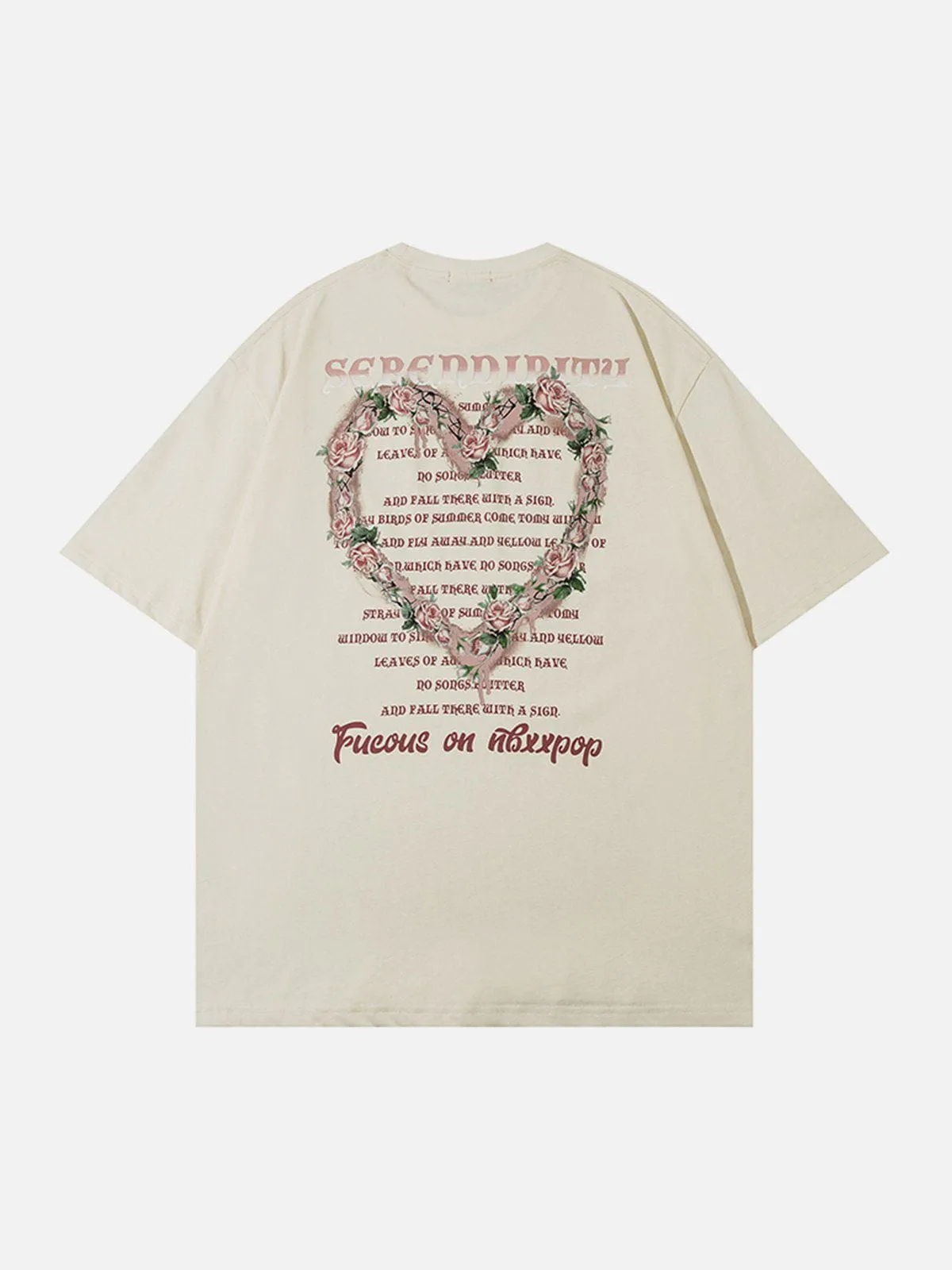 AlanBalen® - Floral Heart Letter Print Tee