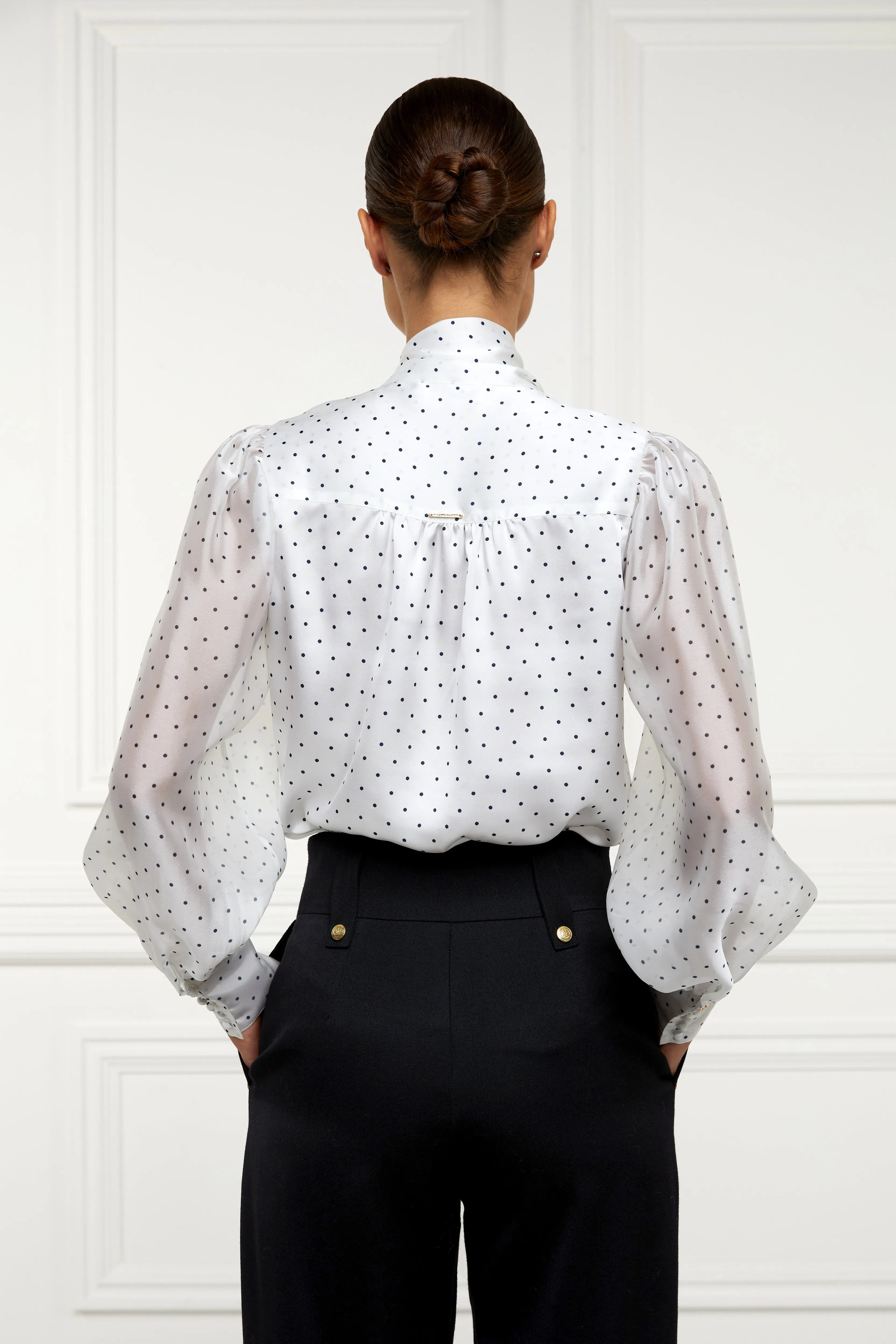 Ariella Blouse (White Polka Dot)