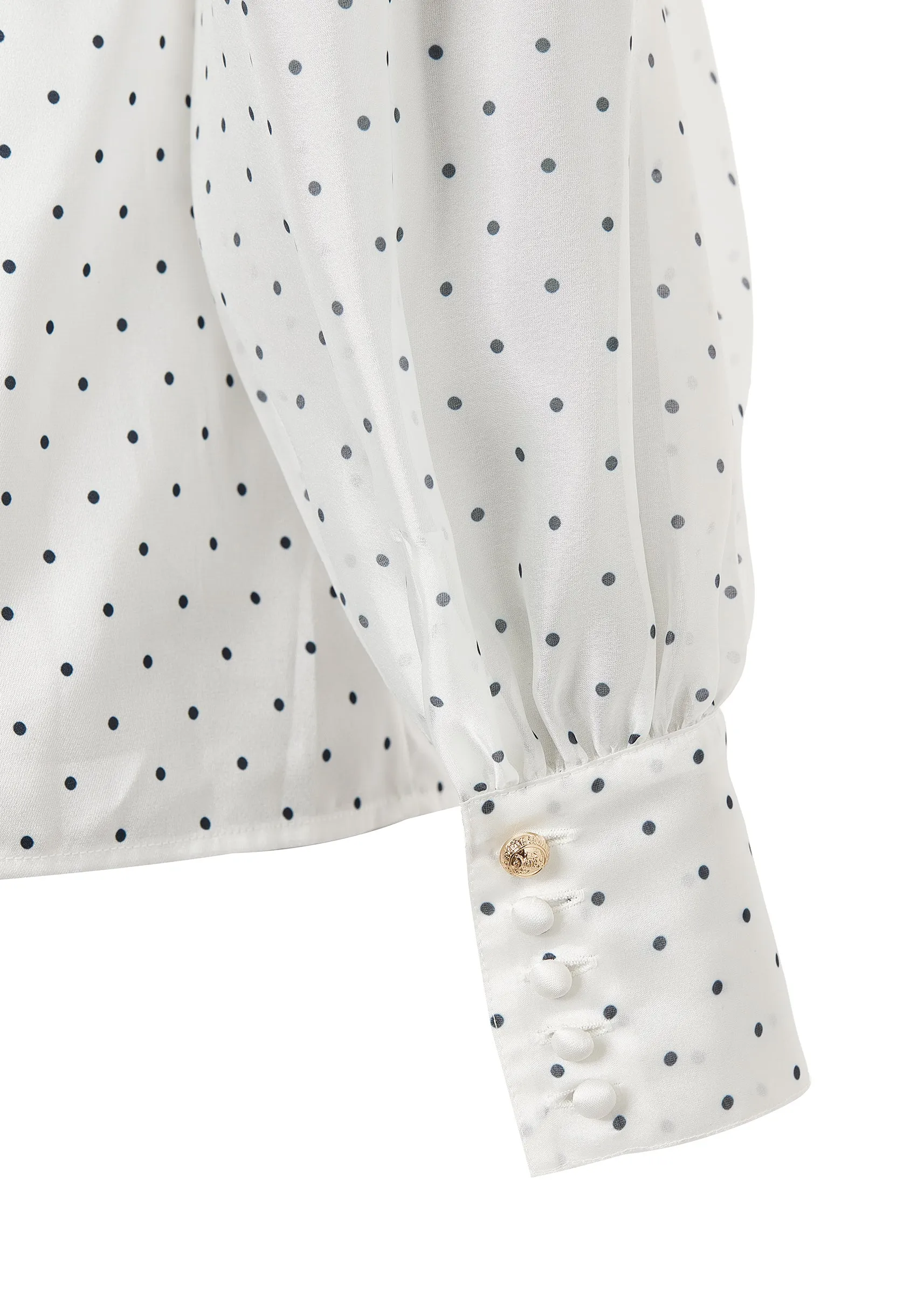 Ariella Blouse (White Polka Dot)