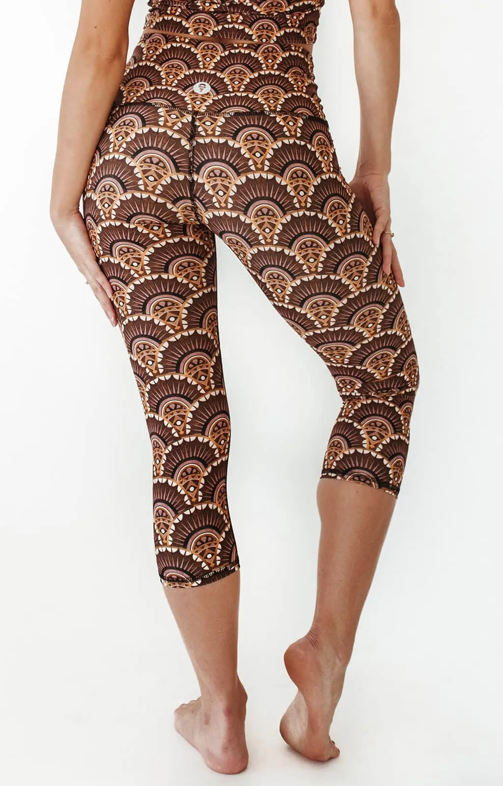 Art Deco Printed Yoga Crops