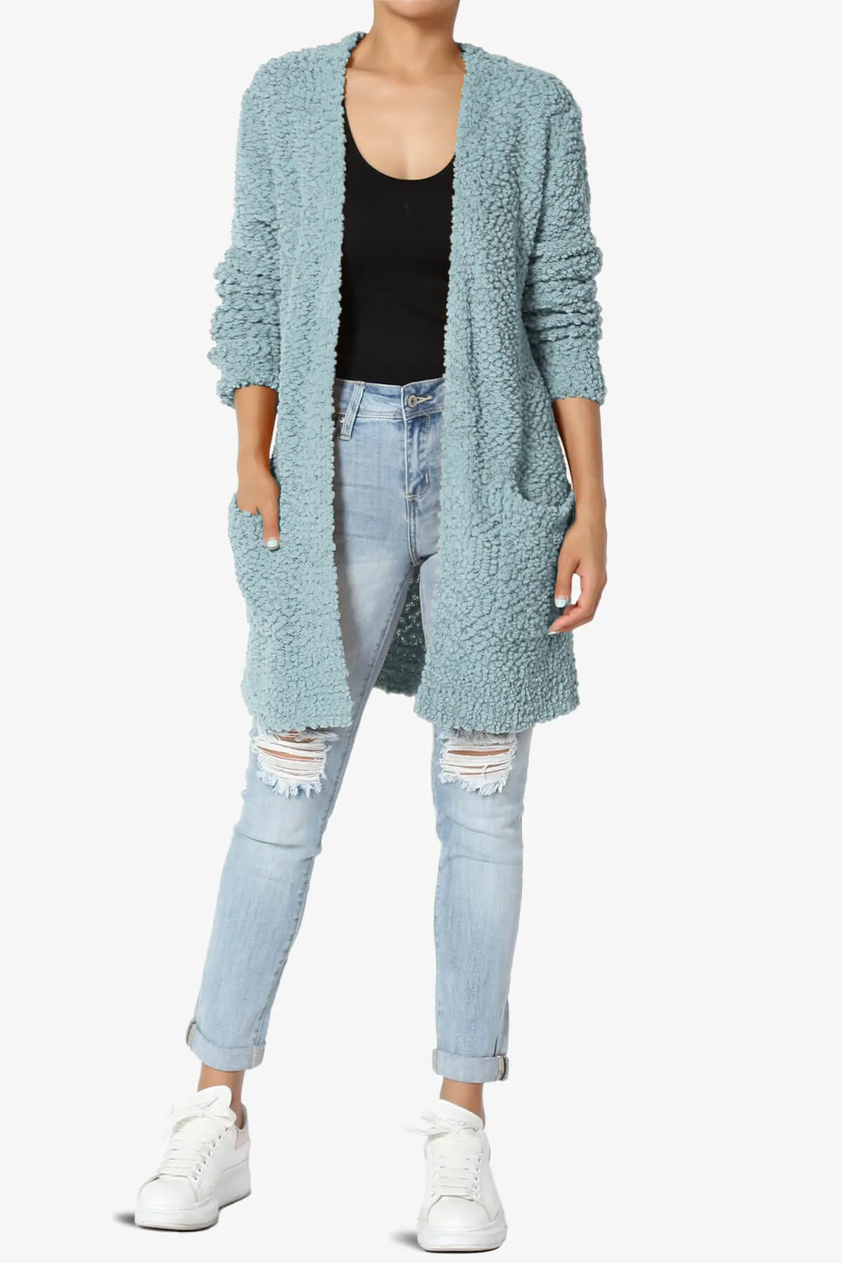 Barry Soft Popcorn Knit Sweater Cardigan