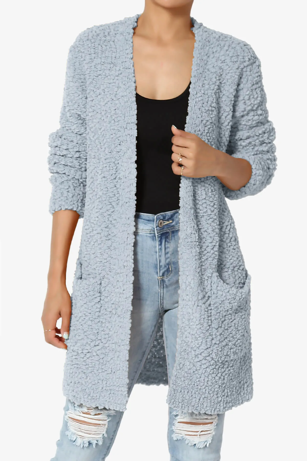 Barry Soft Popcorn Knit Sweater Cardigan