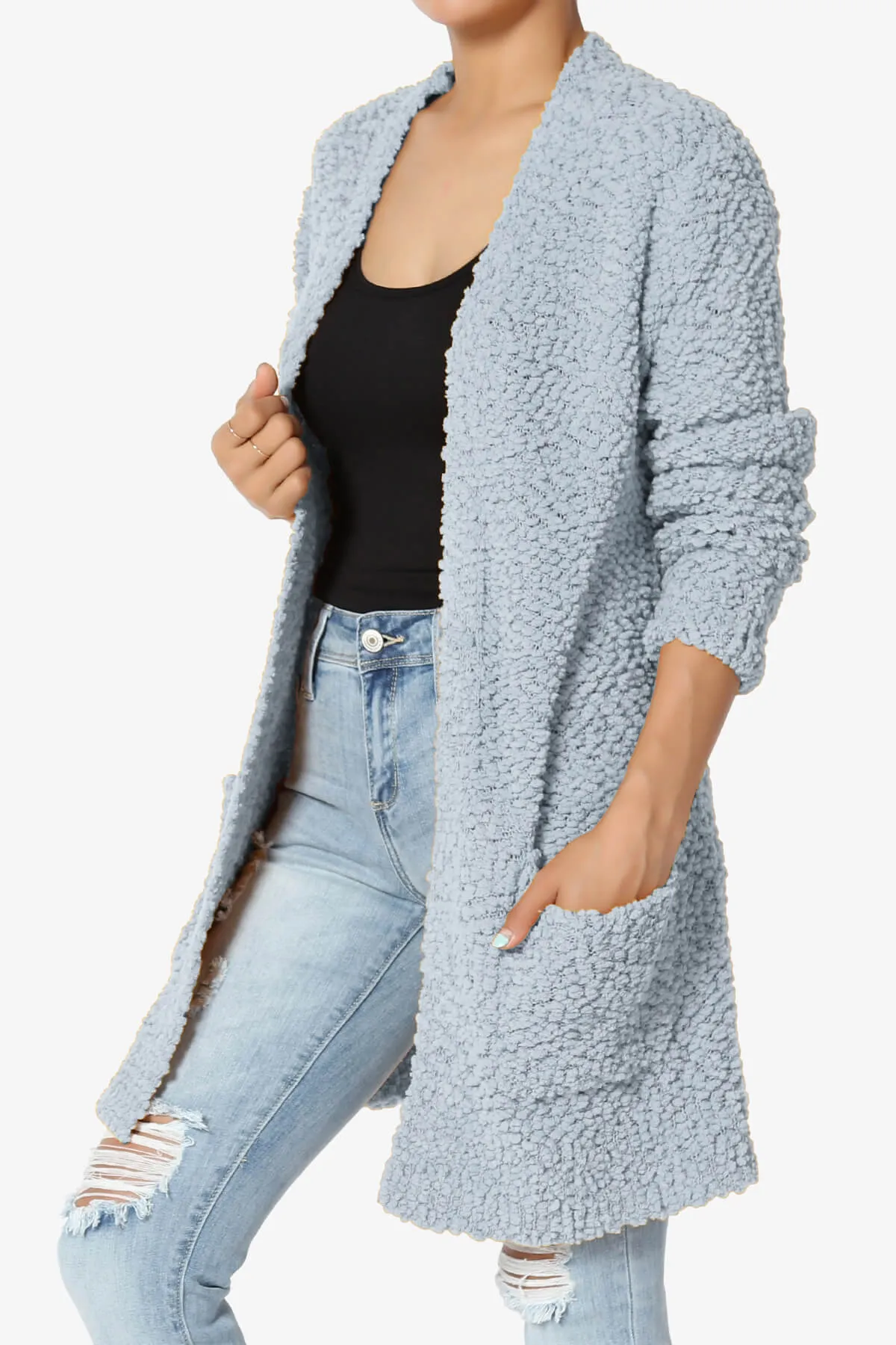 Barry Soft Popcorn Knit Sweater Cardigan