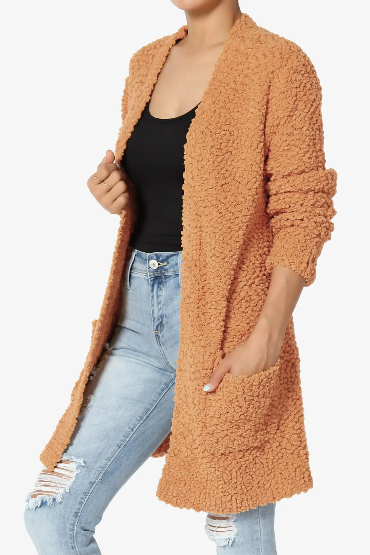 Barry Soft Popcorn Knit Sweater Cardigan