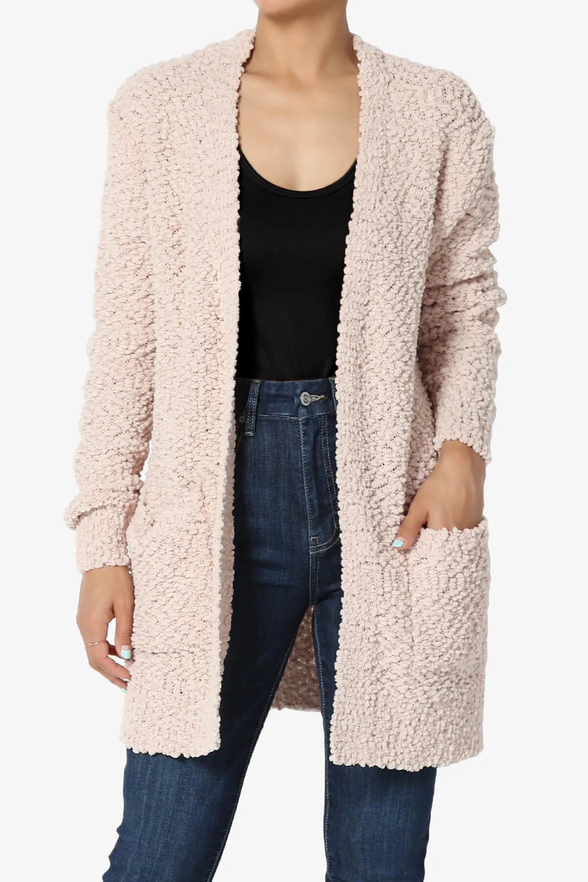 Barry Soft Popcorn Knit Sweater Cardigan