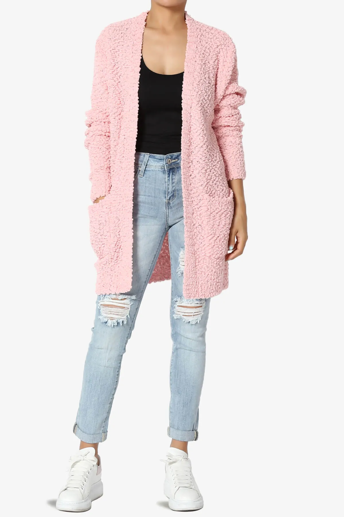 Barry Soft Popcorn Knit Sweater Cardigan