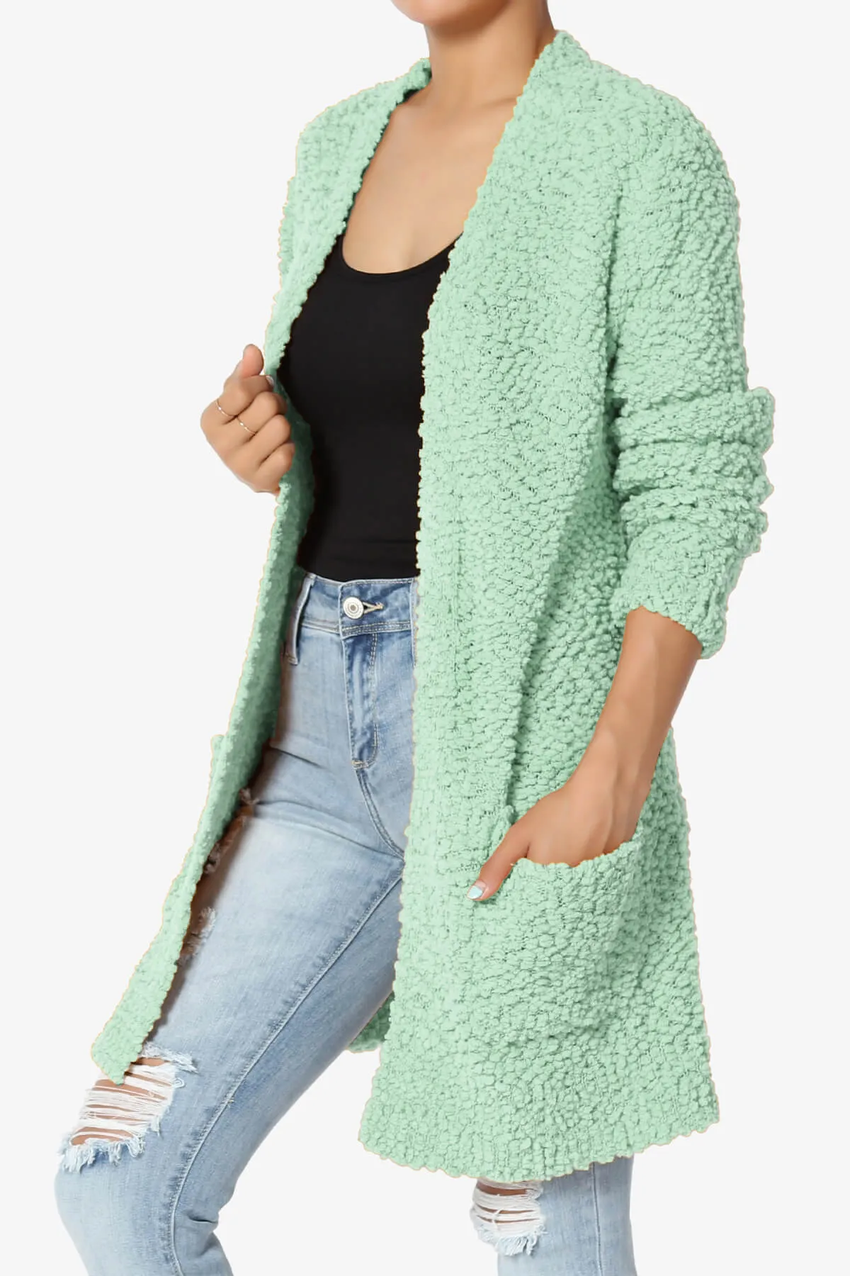 Barry Soft Popcorn Knit Sweater Cardigan