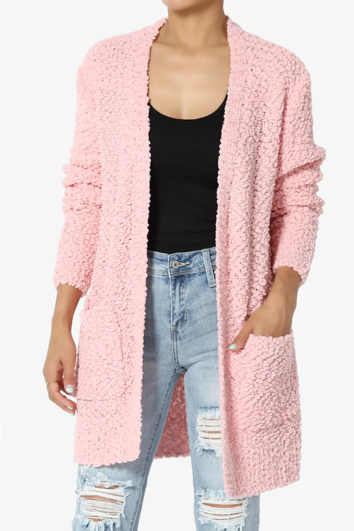 Barry Soft Popcorn Knit Sweater Cardigan