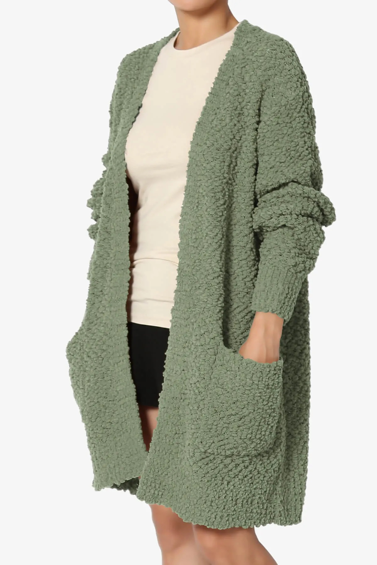 Barry Soft Popcorn Knit Sweater Cardigan