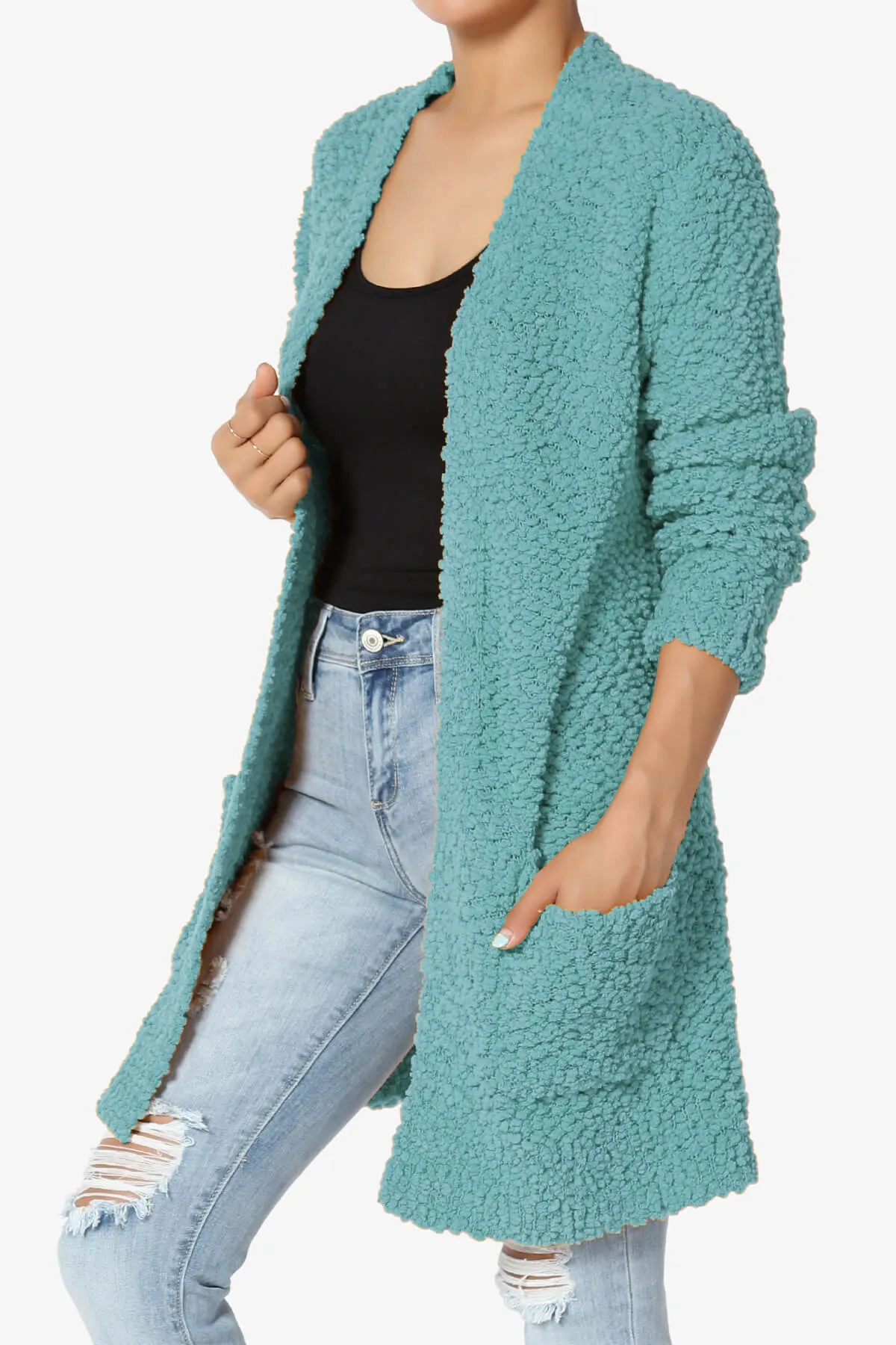 Barry Soft Popcorn Knit Sweater Cardigan