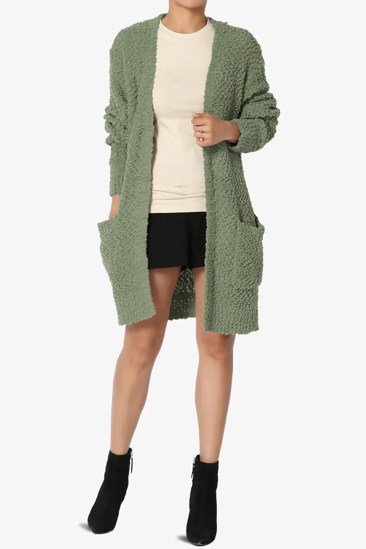 Barry Soft Popcorn Knit Sweater Cardigan