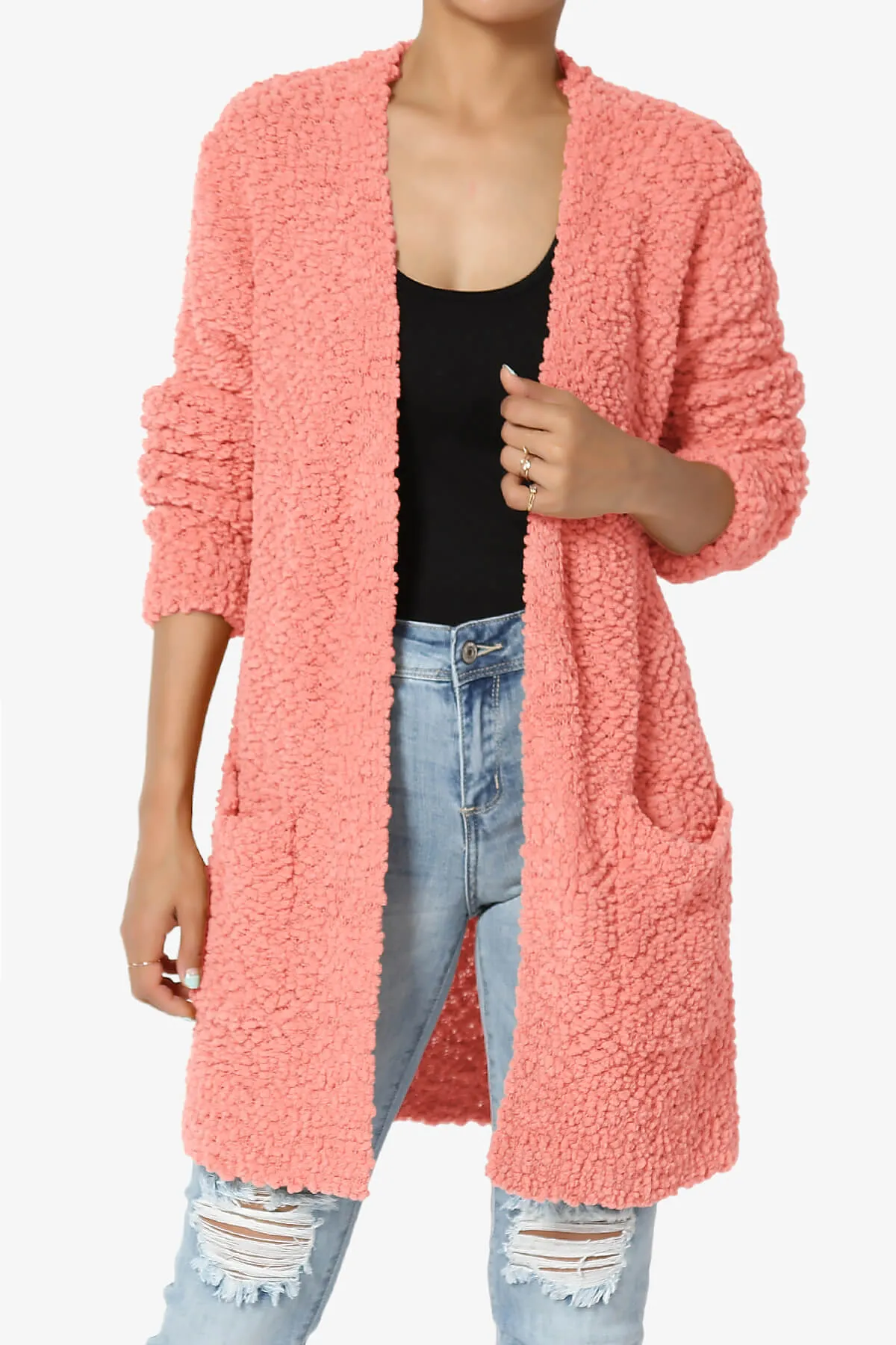 Barry Soft Popcorn Knit Sweater Cardigan