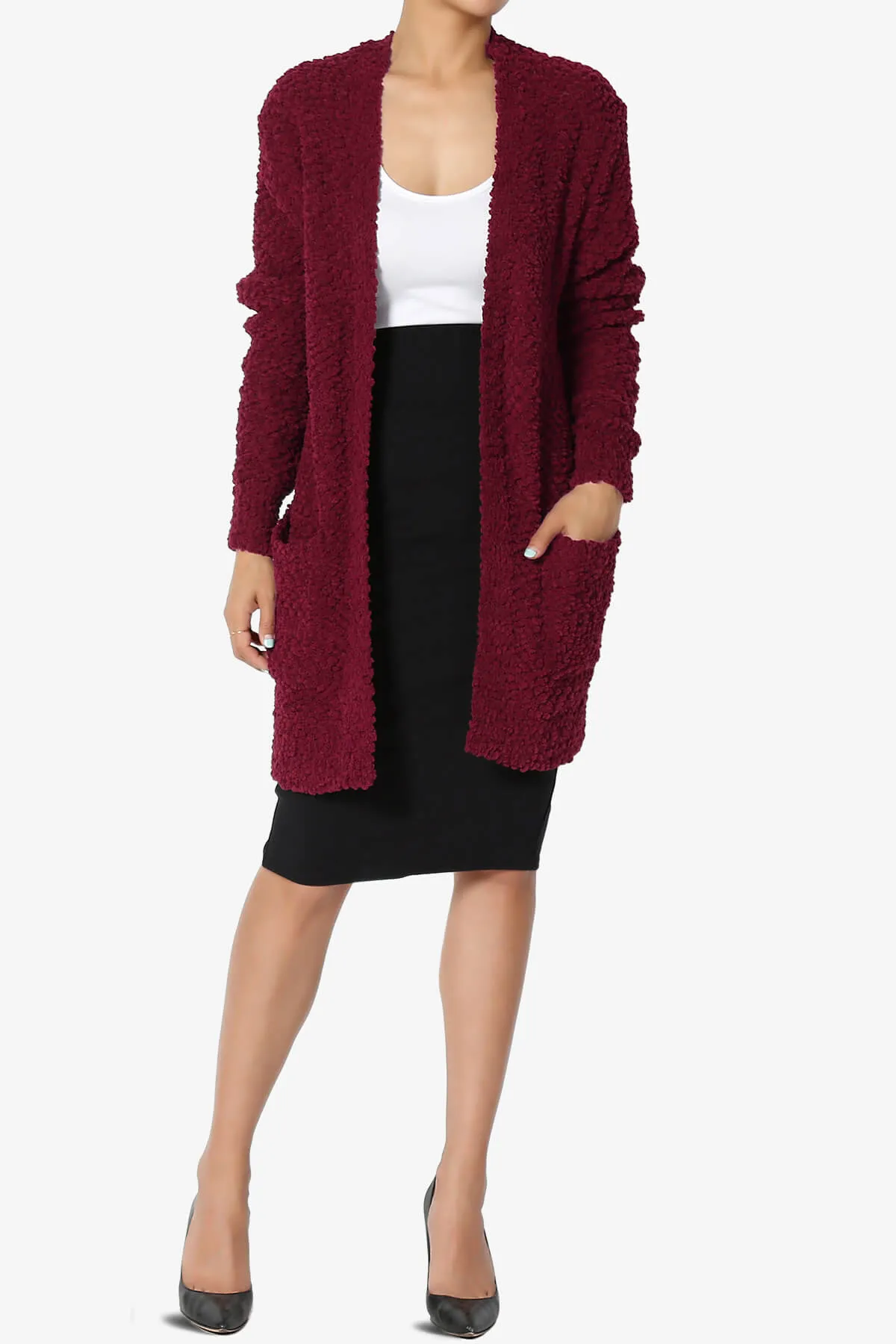 Barry Soft Popcorn Knit Sweater Cardigan