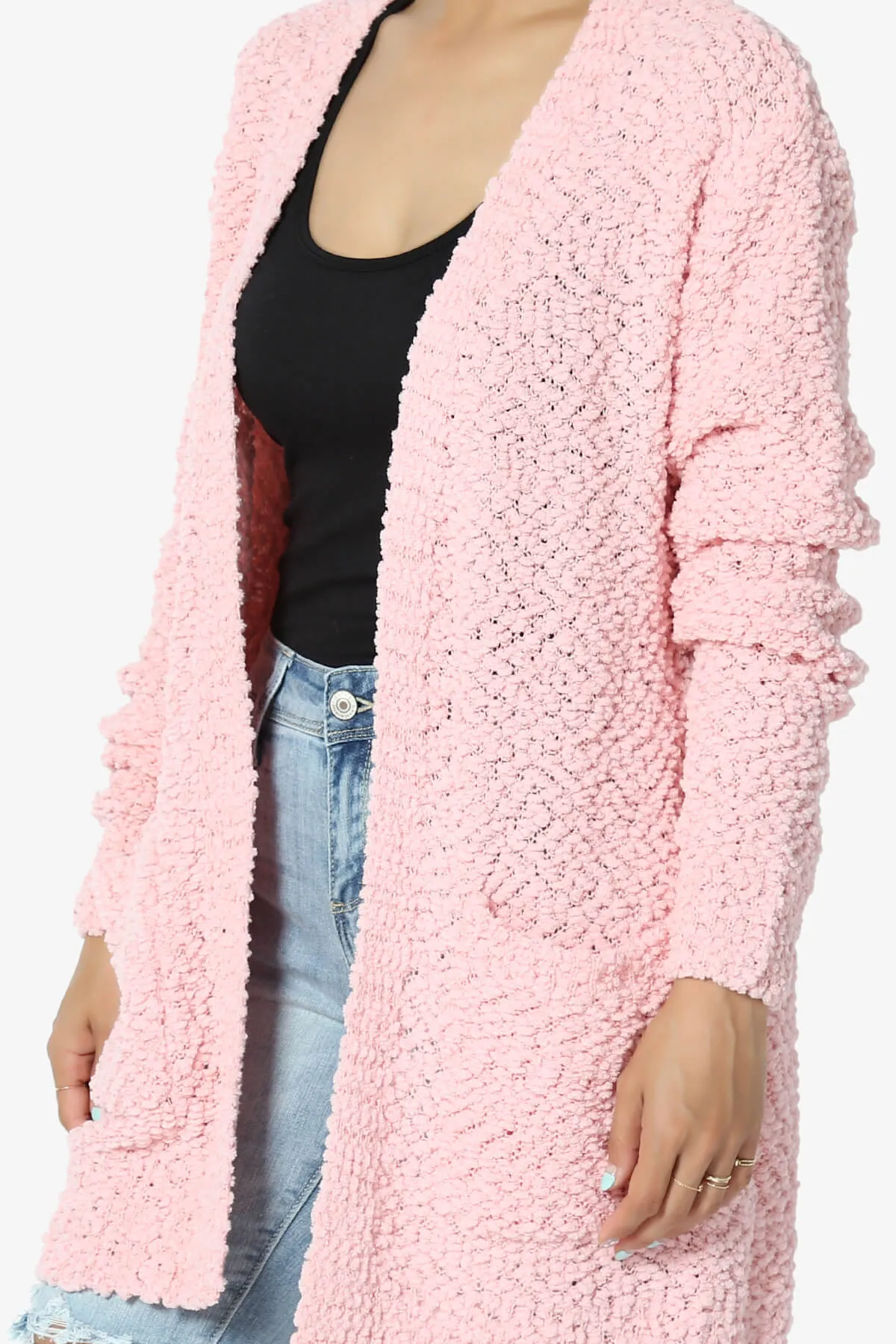 Barry Soft Popcorn Knit Sweater Cardigan