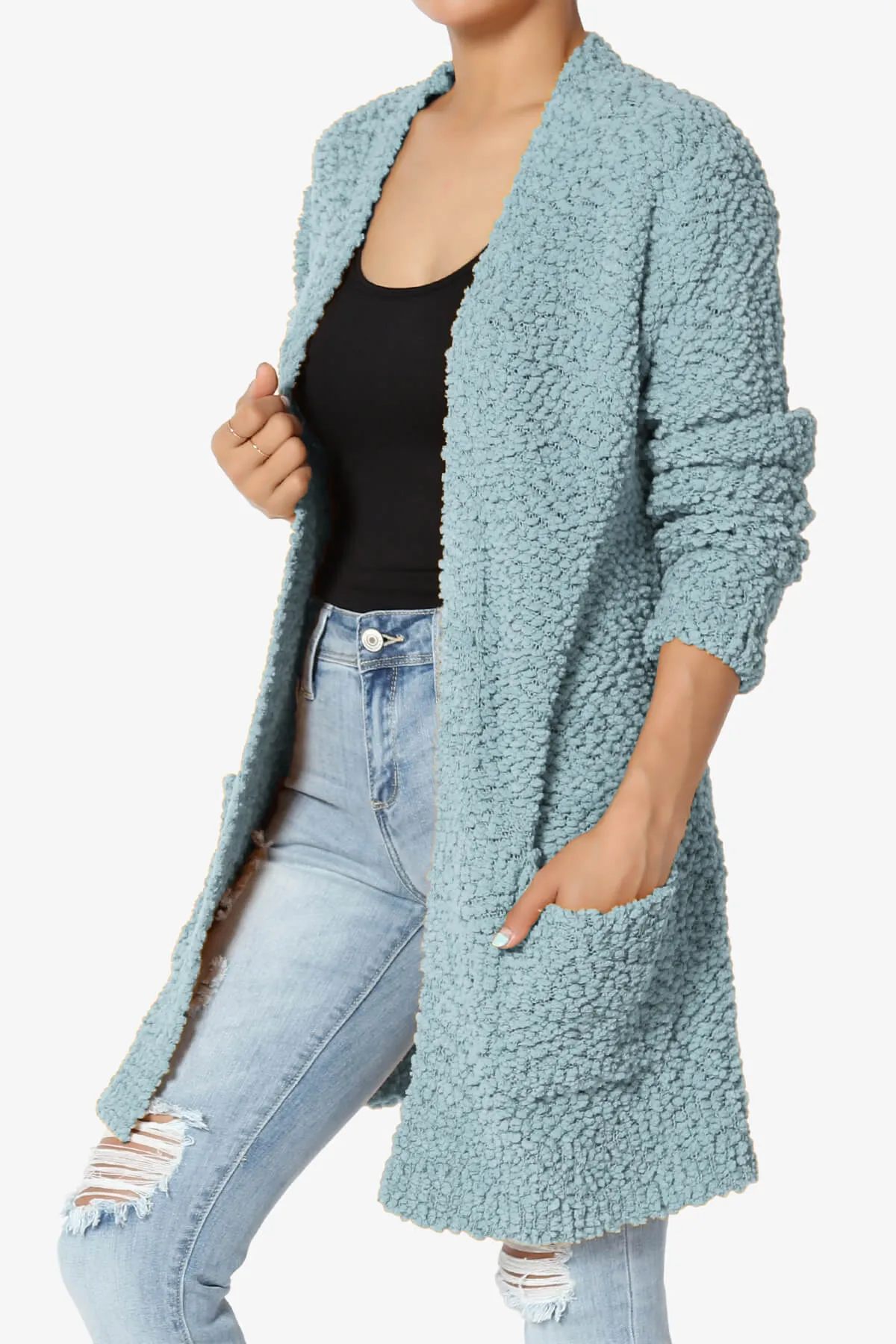 Barry Soft Popcorn Knit Sweater Cardigan