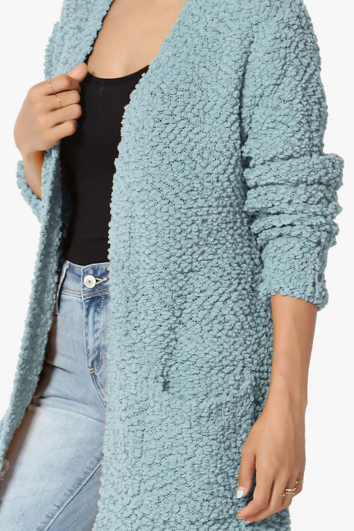 Barry Soft Popcorn Knit Sweater Cardigan