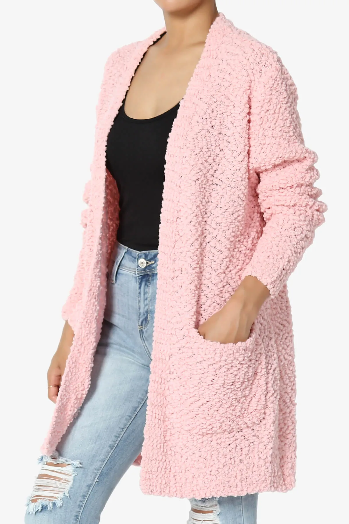 Barry Soft Popcorn Knit Sweater Cardigan