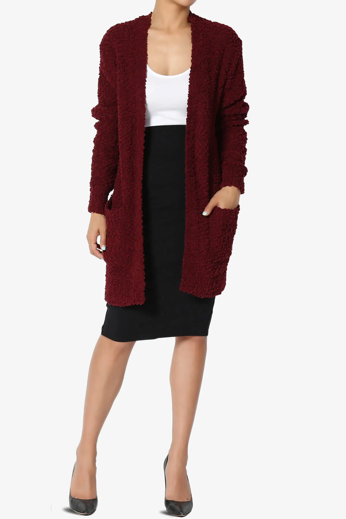 Barry Soft Popcorn Knit Sweater Cardigan