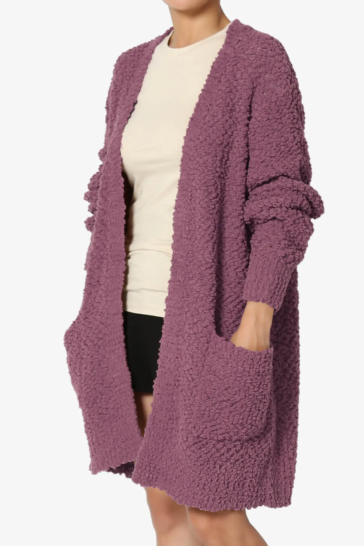 Barry Soft Popcorn Knit Sweater Cardigan