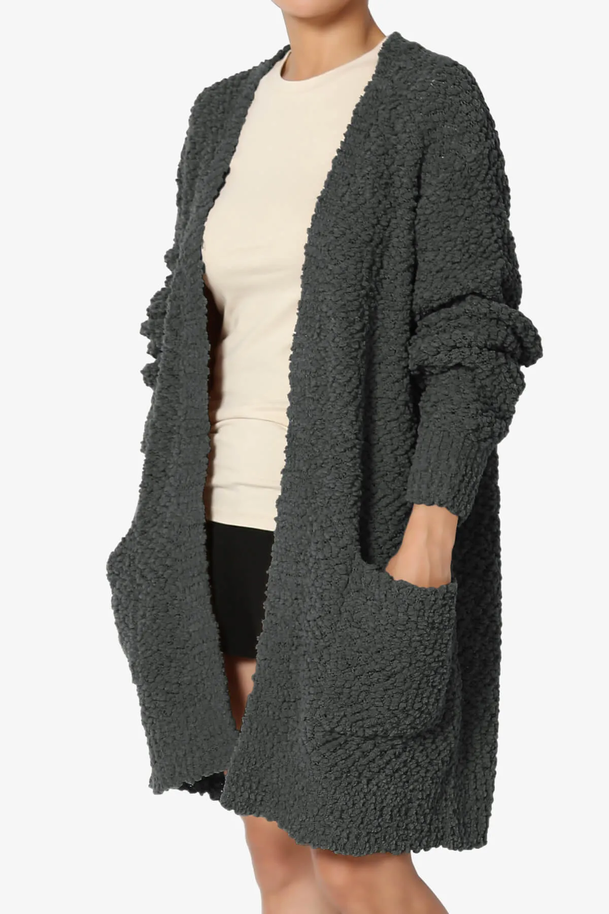 Barry Soft Popcorn Knit Sweater Cardigan