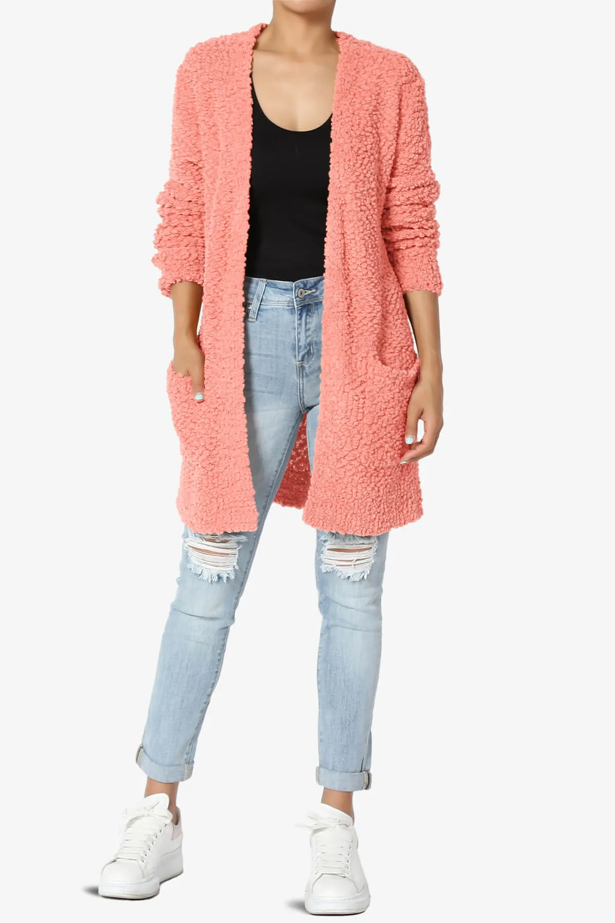 Barry Soft Popcorn Knit Sweater Cardigan