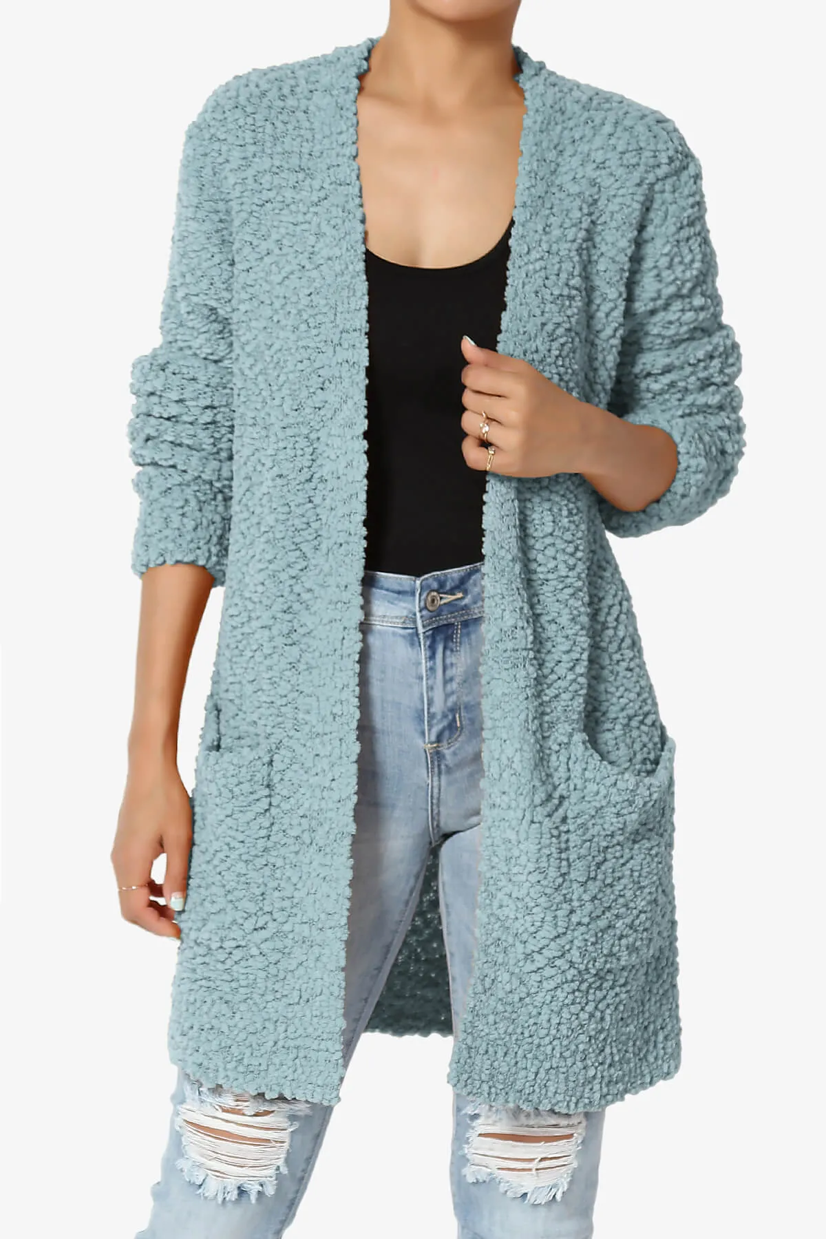 Barry Soft Popcorn Knit Sweater Cardigan