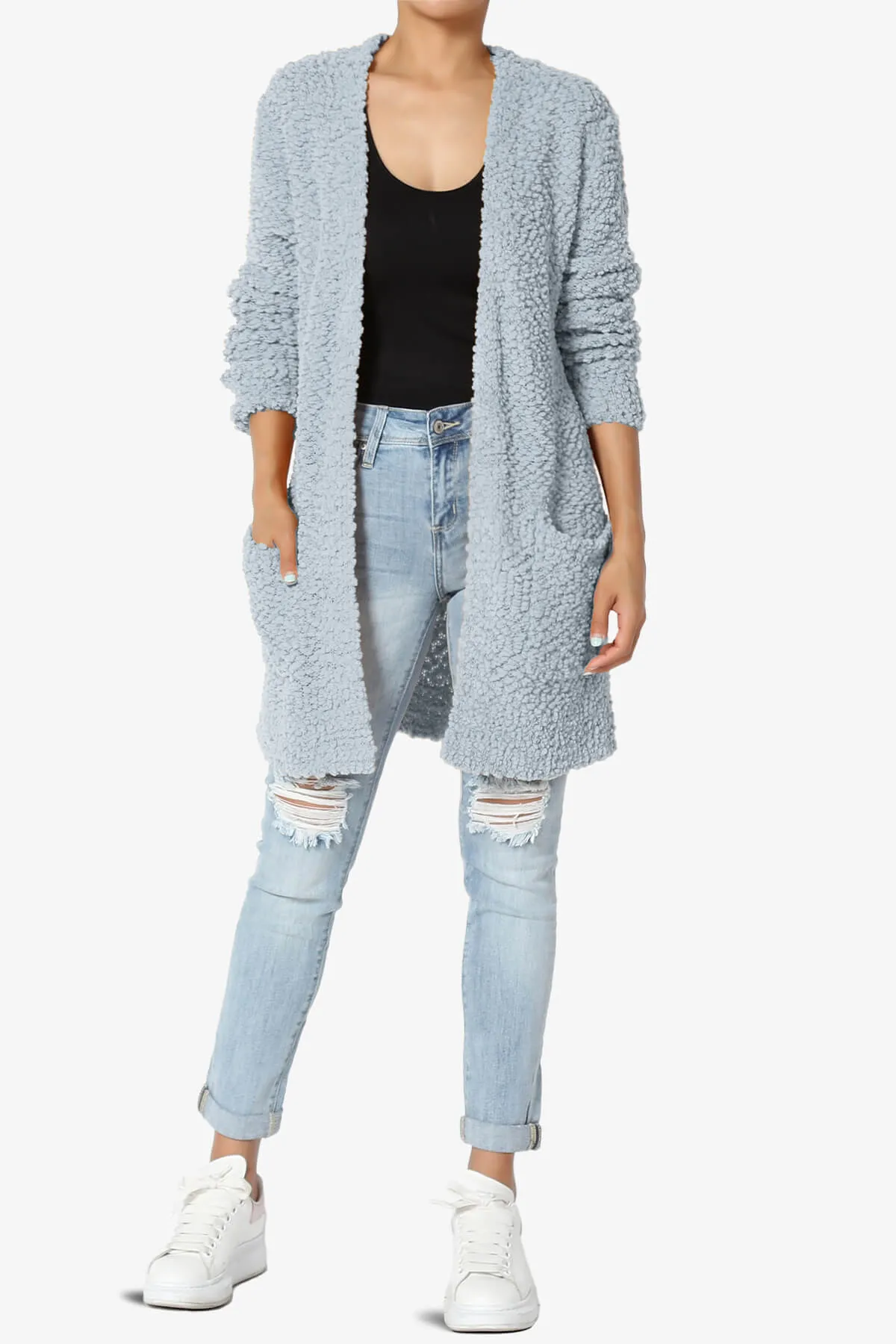 Barry Soft Popcorn Knit Sweater Cardigan