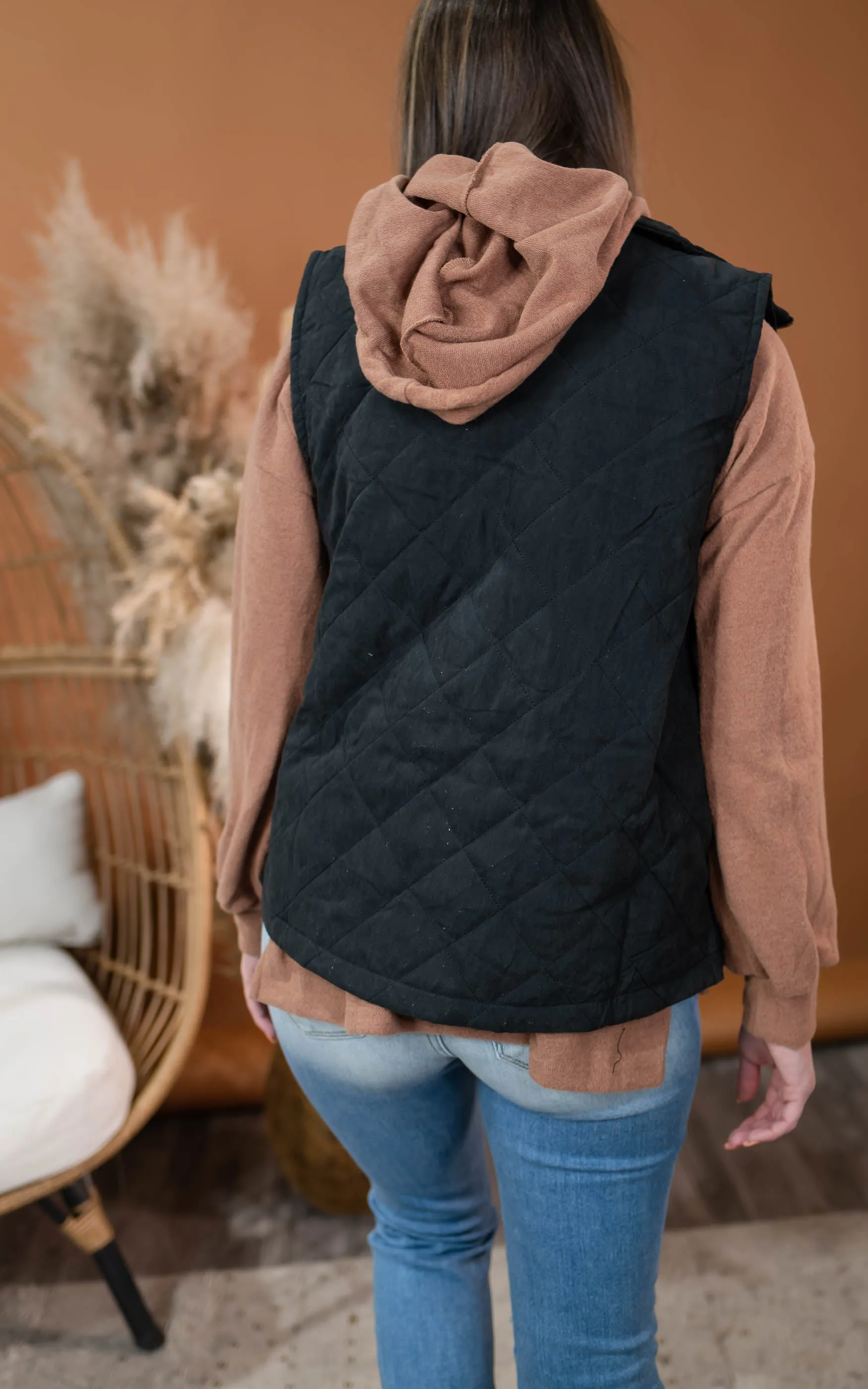 Black Quilted Vest - Final Sale