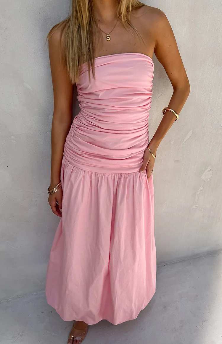 Boulevard Pink Strapless Maxi Dress