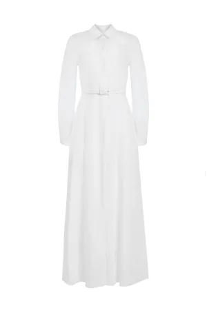 Breton Shirtdress with Slip in Ivory Aloe Linen