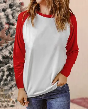 Contrast Crew Neck Contrast Long Sleeve T-Shirt