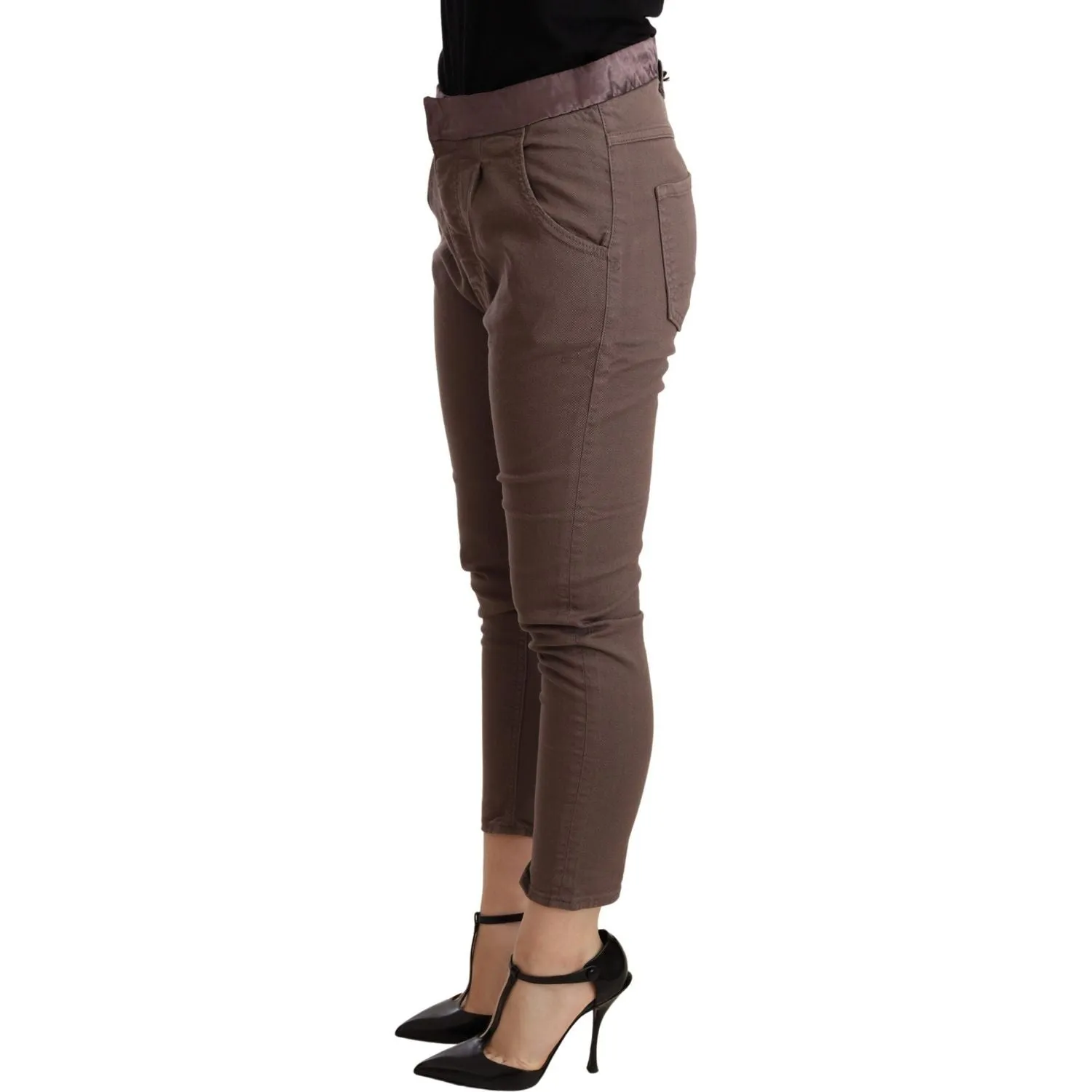 CYCLE Chic Brown Skinny Mid Waist Cropped Pants