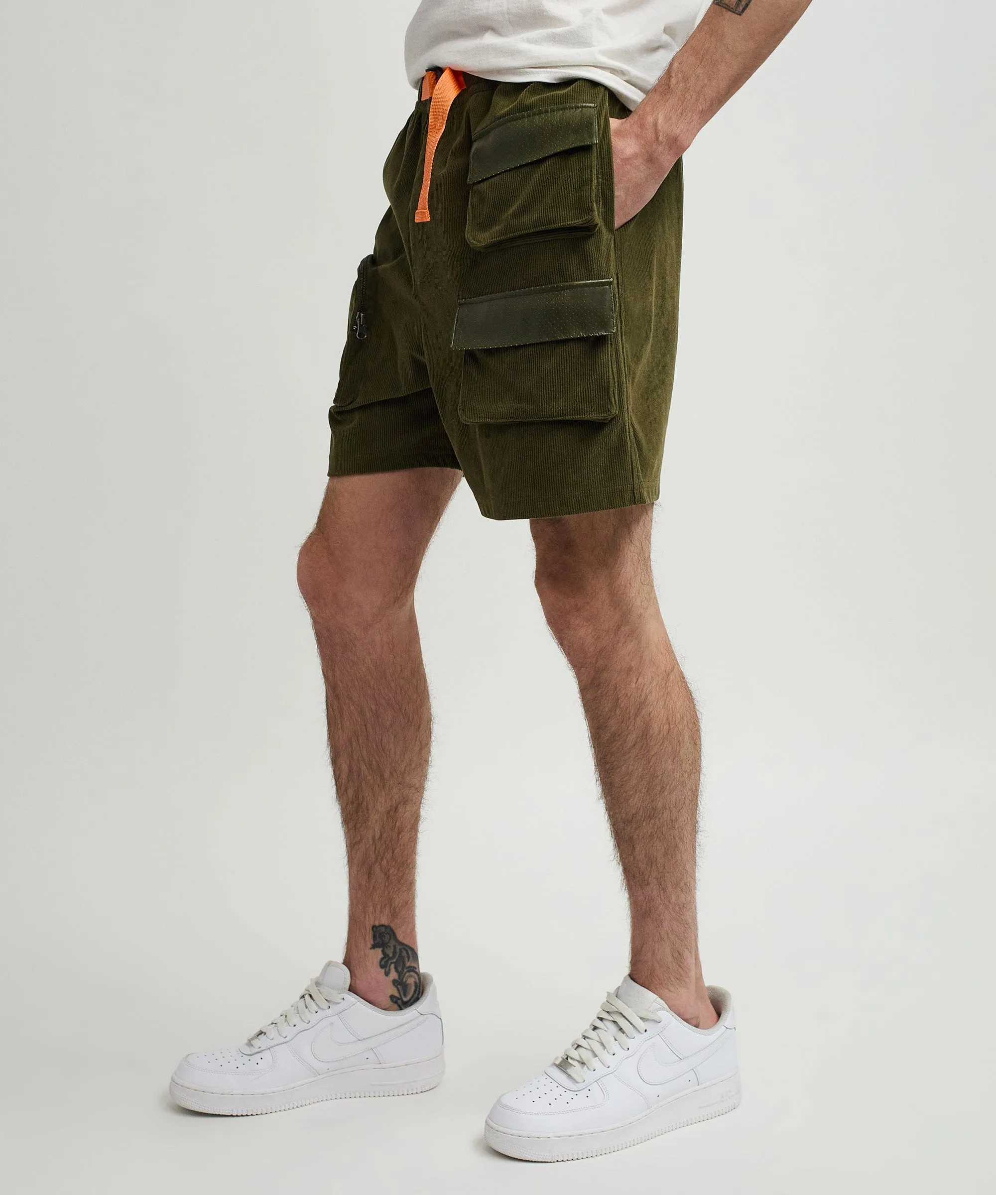 Delta Utility Corduroy Cargo Shorts - Green