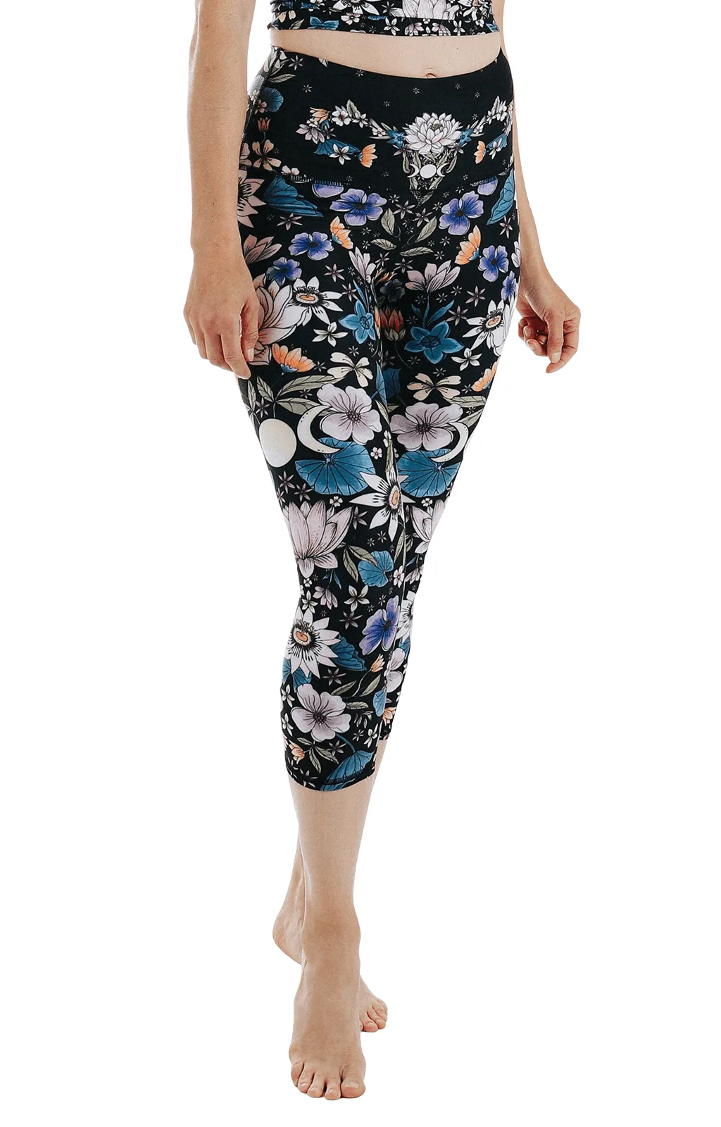 Divine Feminine Printed Yoga Crops