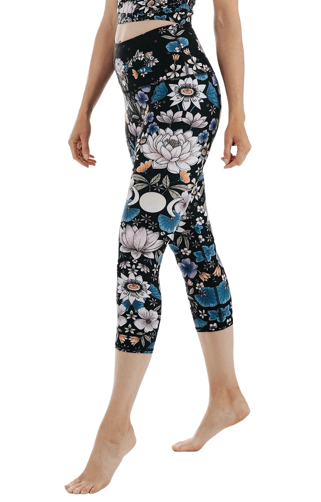 Divine Feminine Printed Yoga Crops